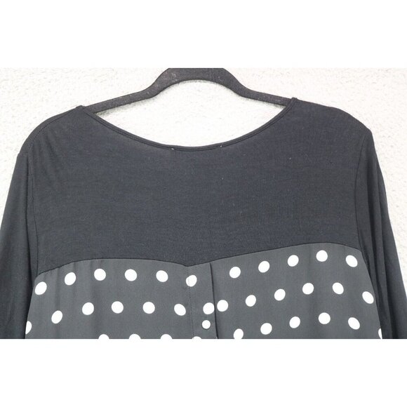 Rose & Olive 3/4 Sleeve Hi-Lo Tunic-Size 2X-Polka Dots - Picture 8 of 8